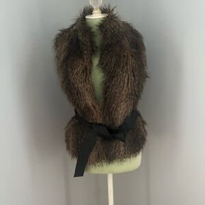 H&M Brown Teddy Jacket with Black Belt